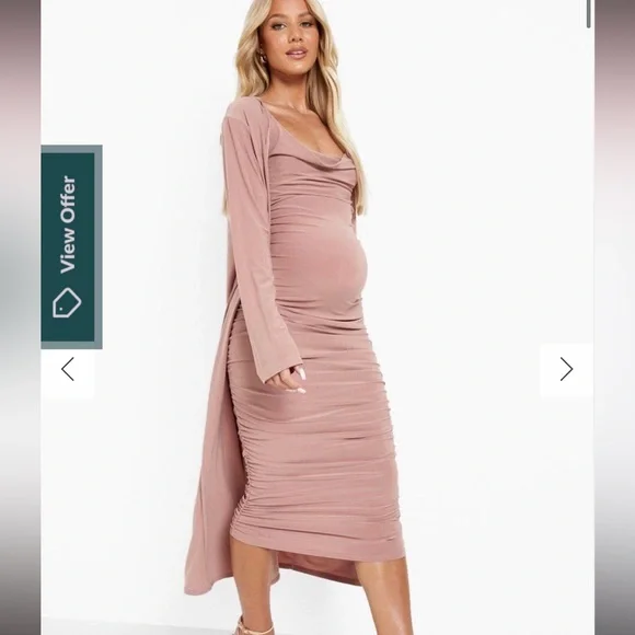 Pink Maternity Comfy Cute Bodycon Dress!